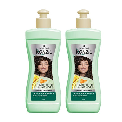 crema peinar konzil 2u 230ml almendras